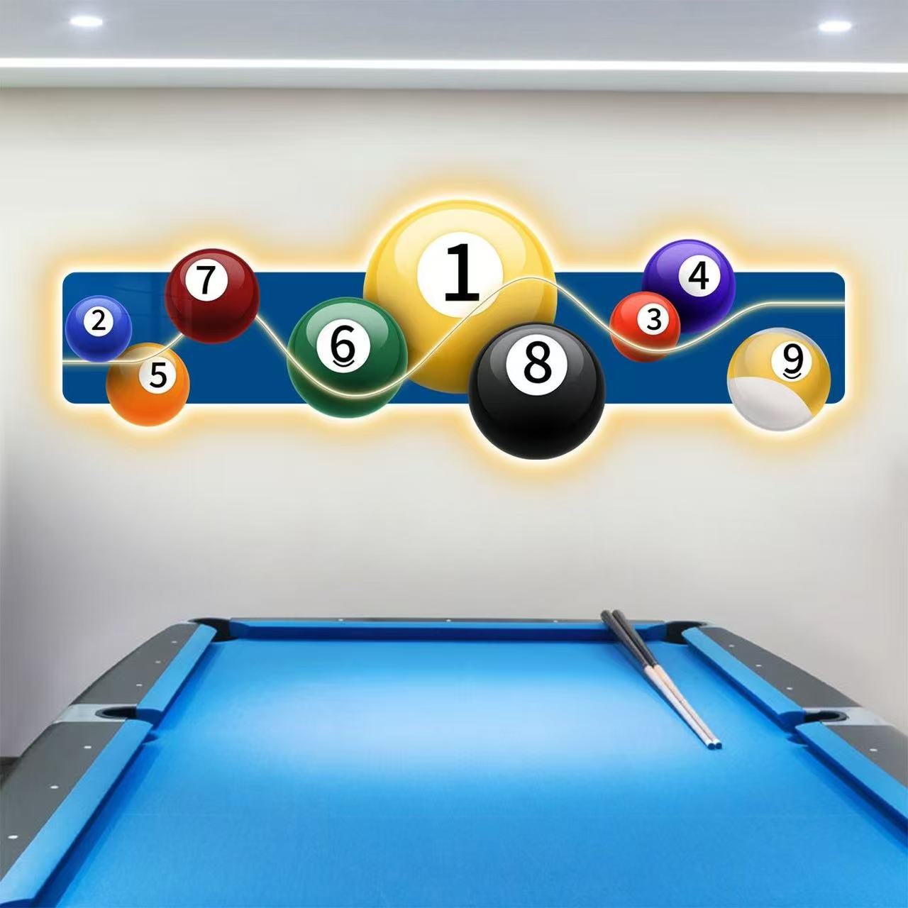 당구장 장식 그림 LED 발광 탁구장 검정 8 배경 벽 - Hall Table Tennis 리뷰 및 가격